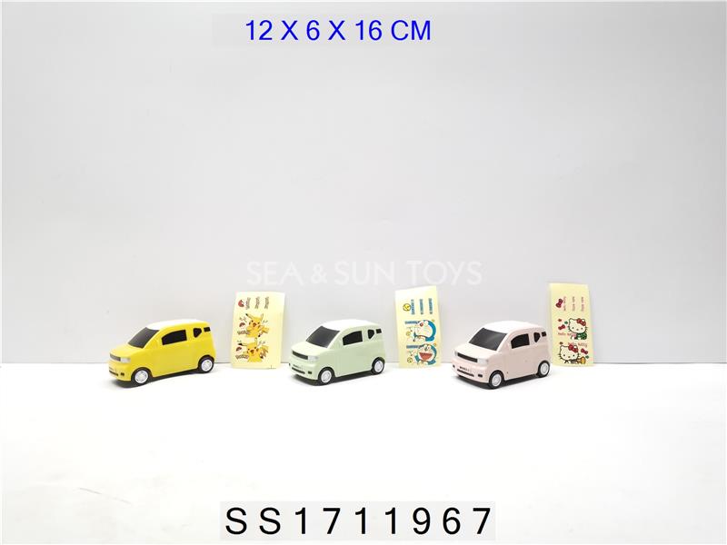 3色回力卡通mini車