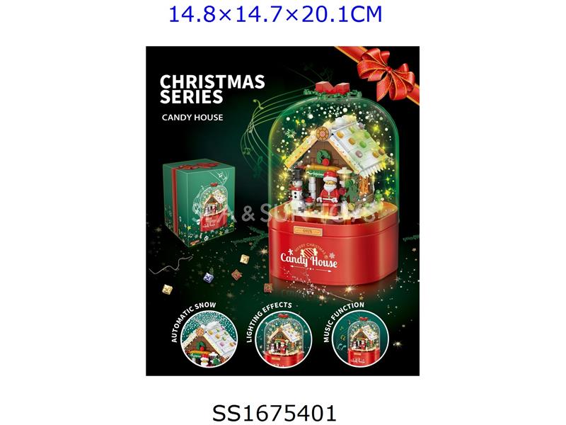 298PCS圣诞音乐盒自装积木